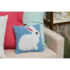 C&F Home 12" X 12" Easter Bunny Hooked Pillow -Home Decor Store GUEST 03c7c853 f35d 4293 9ce1 1c4f395435e7