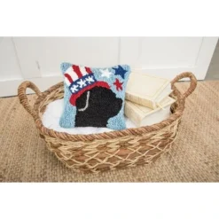 C&F Home 8" X 8" Patriotic Dog Hooked Americana July 4th Throw Pillow -Home Decor Store GUEST 067473b7 2369 4869 ace7 b3b9e57c2aa1