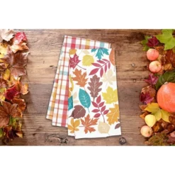 C&F Home Fall Leaves & Plaid Printed & Woven Kitchen Towel Set Of 2 -Home Decor Store GUEST 0a2355f8 91f0 443a 8ed2 0e05c0cc57db