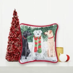 C&F Home 8" X 8" Snow Labs Petite Christmas Holiday Printed Throw Pillow -Home Decor Store GUEST 0e428057 5740 49f2 a5fc 4b2257bbd2c3
