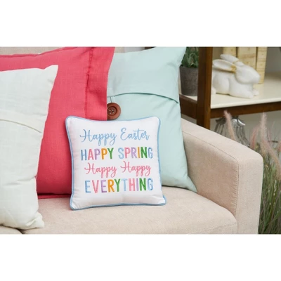 C&F Home 10" X 10" Happy Easter Happy Spring Embroidered Throw Pillow 3 C&F Home 10" X 10" Happy Easter Happy Spring Embroidered Throw Pillow - Image 3