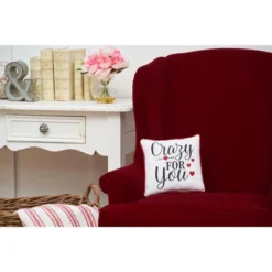 C&F Home 10" X 10" Crazy For You Embroidered Throw Pillow Valentine's Day Themed -Home Decor Store GUEST 1108278a 16b1 491e 932f 8ea26661cf53
