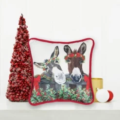 C&F Home 8" X 8" Christmas Donkey Petite Printed Throw Pillow -Home Decor Store GUEST 117dc273 c068 4c3a bd4c c289d65a8a9d