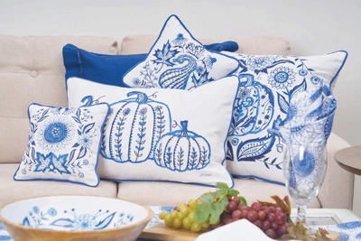 C&F Home Blue Harvest Pumpkin Pillow 1 C&F Home Blue Harvest Pumpkin Pillow