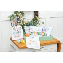 C&F Home 10" X 10" Bunny Buns Embroidered Throw Pillow