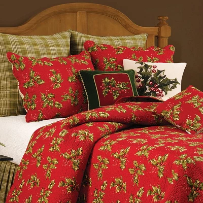 C&F Home Holly Red Euro Sham 2 C&F Home Holly Red Euro Sham - Image 2