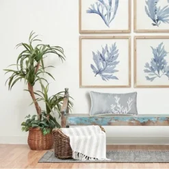 C&F Home 18" X 9" Seafoam Blue Coral Oblong Embellished Throw Pillow -Home Decor Store GUEST 1736bcee 53cf 4363 8461 8fe49aea0380