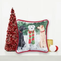 C&F Home 8" X 8" Snow Labs Petite Christmas Holiday Printed Throw Pillow -Home Decor Store GUEST 19c87864 76d6 4482 9b72 6b407a493dae