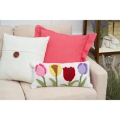 C&F Home 10" X 20" Tulip Garden Hooked Pillow