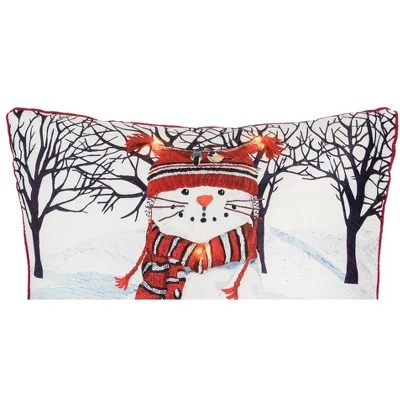 C&F Home Snow Cat Light-Up LED 18" X 18" Throw Pillow 1 C&F Home Snow Cat Light-Up LED 18" X 18" Throw Pillow