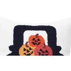 C&F Home 18" X 18" Spooky Pumpkin Truck Halloween Hooked Throw Pillow