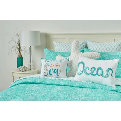 C&F Home Octi Ocean 14" X 22" Beaded Throw Pillow 1 C&F Home Octi Ocean 14" X 22" Beaded Throw Pillow