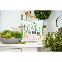 C&F Home 10" X 10" Cutest Clover In The Patch Embroidered Throw Pillow