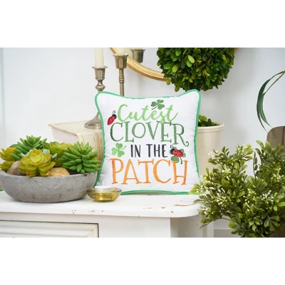 C&F Home 10" X 10" Cutest Clover In The Patch Embroidered Throw Pillow 1 C&F Home 10" X 10" Cutest Clover In The Patch Embroidered Throw Pillow