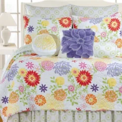 C&F Home 26" X 26" Lilly Yellow Purple Red Pink Floral Euro Sham -Home Decor Store GUEST 31b0c486 c62e 4b27 888b db01af7b0629
