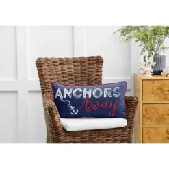 C&F Home 12" X 24" Anchors Away Nautical Embroidered Lumbar Throw Pillow -Home Decor Store GUEST 434f8a82 436b 4c01 8f2b 4e2c761ed736
