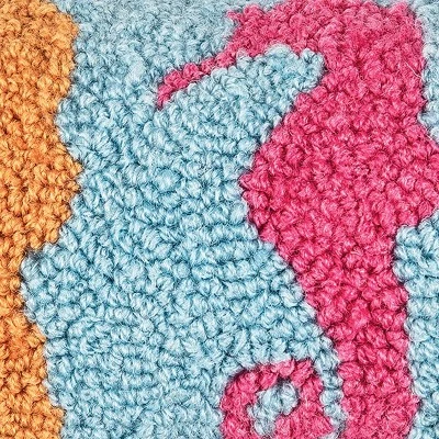 C&F Home 6" X 12" 3 Seahorses Hooked Throw Pillow 2 C&F Home 6" X 12" 3 Seahorses Hooked Throw Pillow - Image 2