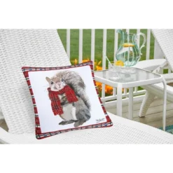 C&F Home 18" X 18" Plaid Squirrel Indoor / Outdoor Christmas Holiday Throw Pillow -Home Decor Store GUEST 4b6d2649 c17d 4b22 8871 2e47820d553e
