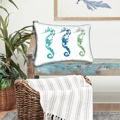 C&F Home 12" X 16" 3 Seahorses Printed Throw Pillow 2 C&F Home 12" X 16" 3 Seahorses Printed Throw Pillow - Image 2