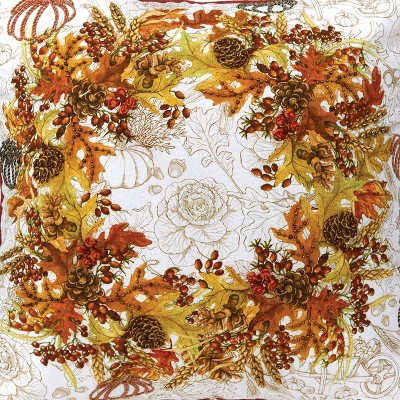 C&F Home Autumn Wreath Thanksgiving Printed And Embroidered Throw Pillow 3 C&F Home Autumn Wreath Thanksgiving Printed And Embroidered Throw Pillow - Image 3