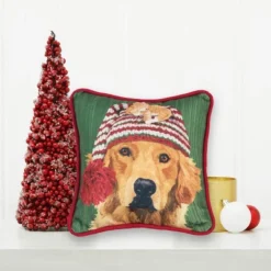 C&F Home 8" X 8" Winter Dog Petite Christmas Petite Printed Throw Pillow -Home Decor Store GUEST 5926329c 7ee4 4062 b650 3a41ce38551a