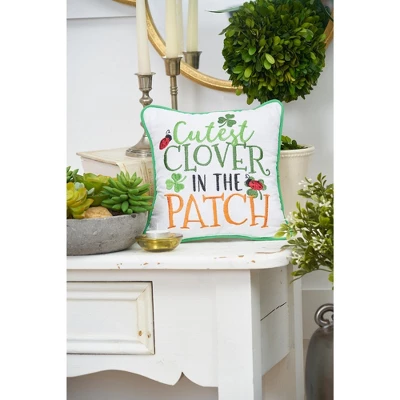 C&F Home 10" X 10" Cutest Clover In The Patch Embroidered Throw Pillow 2 C&F Home 10" X 10" Cutest Clover In The Patch Embroidered Throw Pillow - Image 2