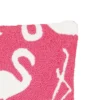 C&F Home 15" X 15" Beachy Flamingo Hooked Throw Pillow