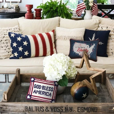 C&F Home 13" X 18" Liberty Lumbar July 4th Applique & Embroidered Throw Pillow 1 C&F Home 13" X 18" Liberty Lumbar July 4th Applique & Embroidered Throw Pillow