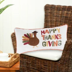 C&F Home 12" X 24" Happy Thanksgiving Turkey Embroidered Fall Throw Pillow -Home Decor Store GUEST 6acc1ab3 efda 403d b029 34f0aabb6ebb