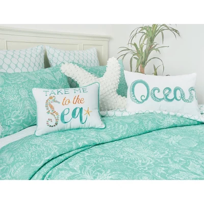 C&F Home Octi Ocean 14" X 22" Beaded Throw Pillow 2 C&F Home Octi Ocean 14" X 22" Beaded Throw Pillow - Image 2