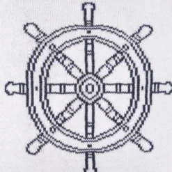 C&F Home 10" X 10" Ship Wheel Knitted Throw Pillow -Home Decor Store GUEST 790eaf4c 5bb9 4439 b804 e0560d8ef646