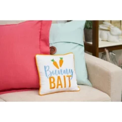 C&F Home 10" X 10" Bunny Bait Embroidered Throw Pillow -Home Decor Store GUEST 7c678968 36be 4bc4 9b16 2c0b8a7674d7
