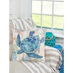 C&F Home 18" X 18" Clearwater Sealife Indoor/Outdoor Throw Pillow