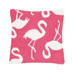 C&F Home 15" X 15" Beachy Flamingo Hooked Throw Pillow -Home Decor Store GUEST 86bbc56f fca7 43f1 b754 291470087811