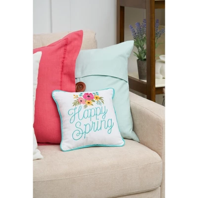 C&F Home 10" X 10" Happy Spring Embroidered Throw Pillow 2 C&F Home 10" X 10" Happy Spring Embroidered Throw Pillow - Image 2