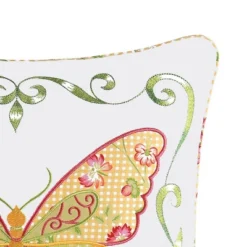 C&F Home 18" X 18" Pink Butterfly Applique Throw Pillow