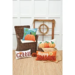 C&F Home 10" X 20" Gobble Thanksgiving Turkey Hooked Throw Pillow -Home Decor Store GUEST 943ca219 aeee 423f 9c28 22e1751cace0