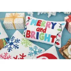 C&F Home Merry And Bright Hooked Christmas Throw Pillow -Home Decor Store GUEST 9609513d 6db7 42aa 9f2a 50b4df5bfc1a