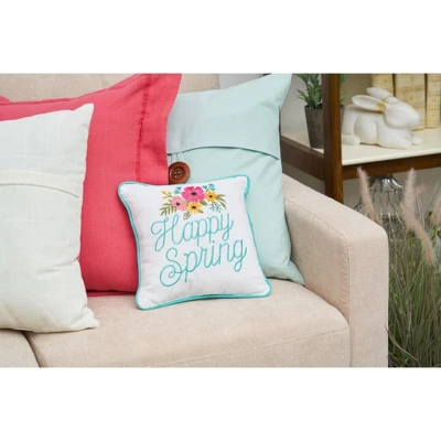 C&F Home 10" X 10" Happy Spring Embroidered Throw Pillow 1 C&F Home 10" X 10" Happy Spring Embroidered Throw Pillow