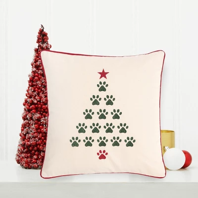 C&F Home 18" X 18" Christmas Tree Paws Embroidered Throw Pillow 2 C&F Home 18" X 18" Christmas Tree Paws Embroidered Throw Pillow - Image 2