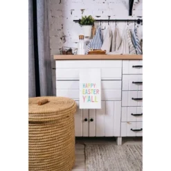 C&F Home 10" X 10" Bunny Egg Wreath Spring Embroidered Throw Pillow