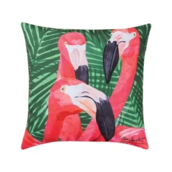 C&F Home 18" X 18" Pink Flamingos Coastal Tropical Indoor/Outdoor Throw Pillow -Home Decor Store GUEST abfaf0bf 9ba5 498b 99be 9ad4f6a0b106