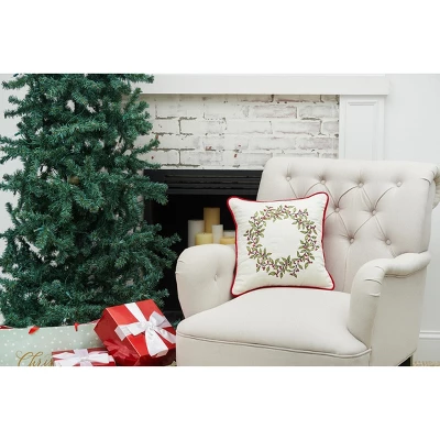 C&F Home 16" X 16" Berry Garland Embroidered Throw Pillow 3 C&F Home 16" X 16" Berry Garland Embroidered Throw Pillow - Image 3
