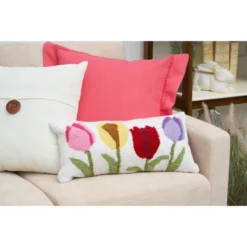 C&F Home 10" X 20" Tulip Garden Hooked Pillow -Home Decor Store GUEST b75674ac 421f 4613 b64f f0c2333d2aca