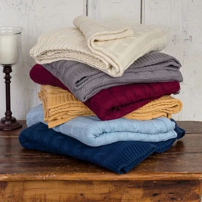 C&F Home 50" X 60" Cable Knit Throw 2 C&F Home 50" X 60" Cable Knit Throw - Image 2