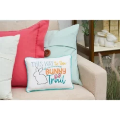 C&F Home 9" X 12" Bunny Trail Embroidered Throw Pillow