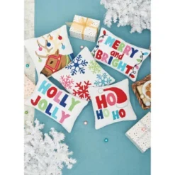 C&F Home Merry And Bright Hooked Christmas Throw Pillow -Home Decor Store GUEST c2ba1470 977c 49bb 9e9b 4ecea7111412