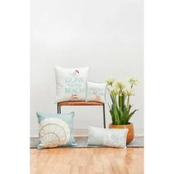 C&F Home 18" X 18" Shell Burlap Applique Throw Pillow -Home Decor Store GUEST c5ecb468 4f70 4d72 94ea b2c715fe2c75