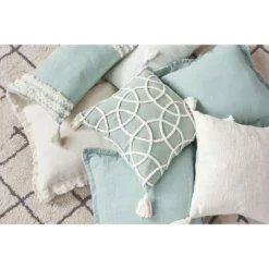 C&F Home 18" X 18" Lily Seaglass Geometric Throw Pillow -Home Decor Store GUEST c80ca7ee 2c68 4540 9ffc a1c659d519da