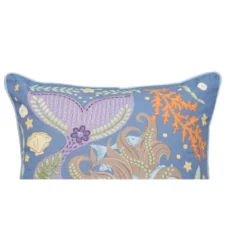 C&F Home Mermaid Coral Printed & Embellished Throw Pillow